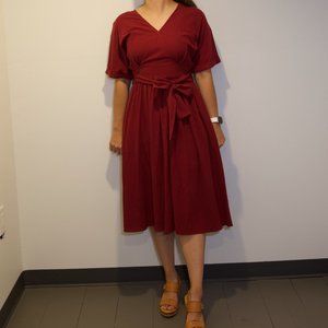Maroon Midi Dress
